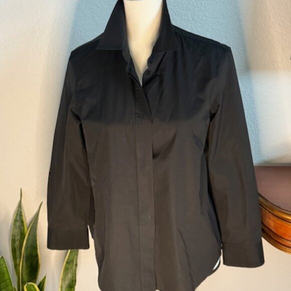 Jil Sander Black Cotton Button Up Blouse - Size 38
